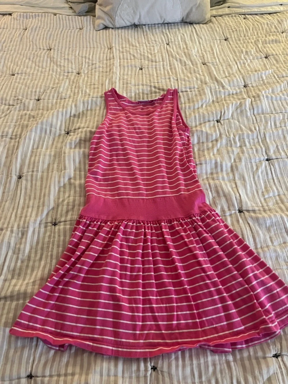 Talbots Girls' pink and White Striped Tank Dress